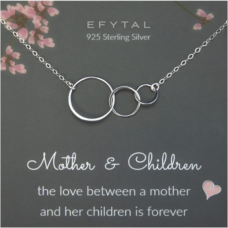 Sterling Silver or 14K Gold Mom Necklace for Mother's Day