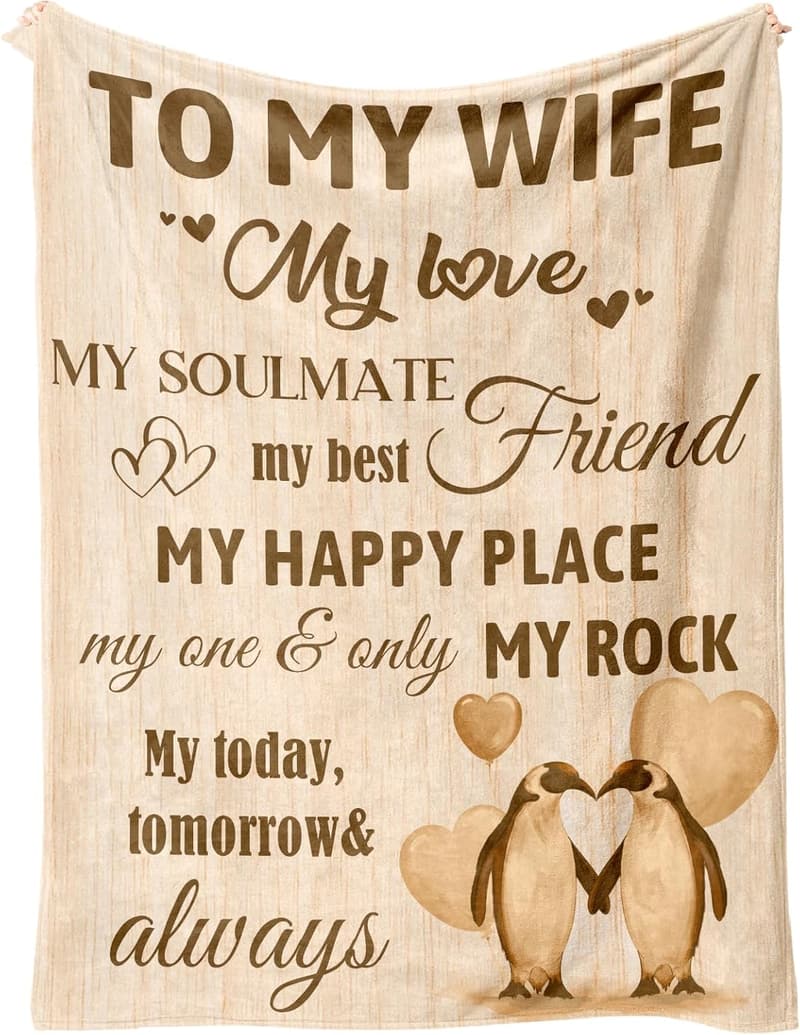 Romantic Birthday Blanket Gift for Wife