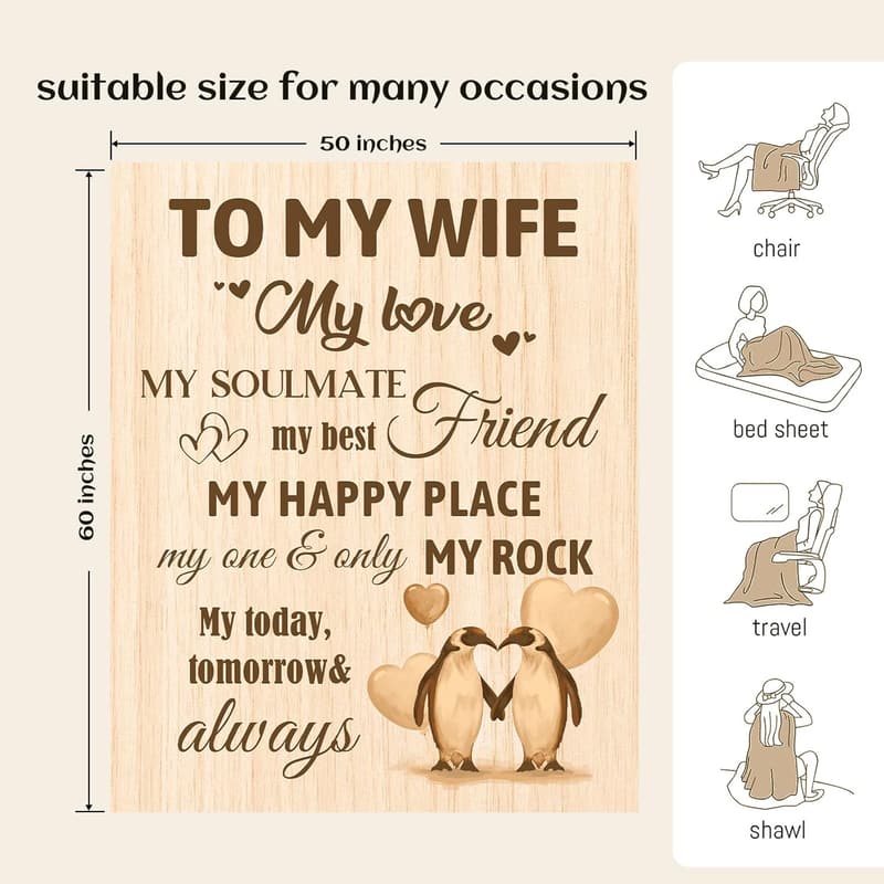 Romantic Birthday Blanket Gift for Wife
