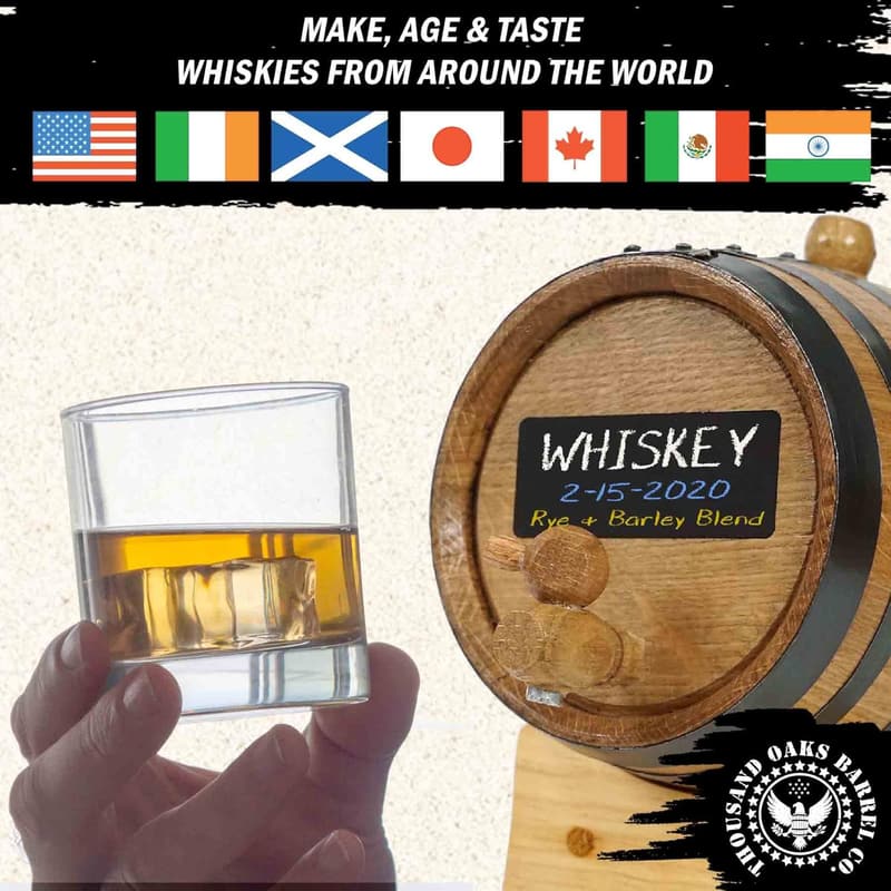 Whiskey Making Kit with 2L Oak Aging Barrel