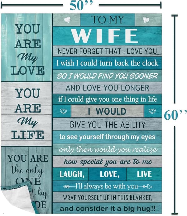 Wife's Birthday & Anniversary Blanket, 60x50in Gift