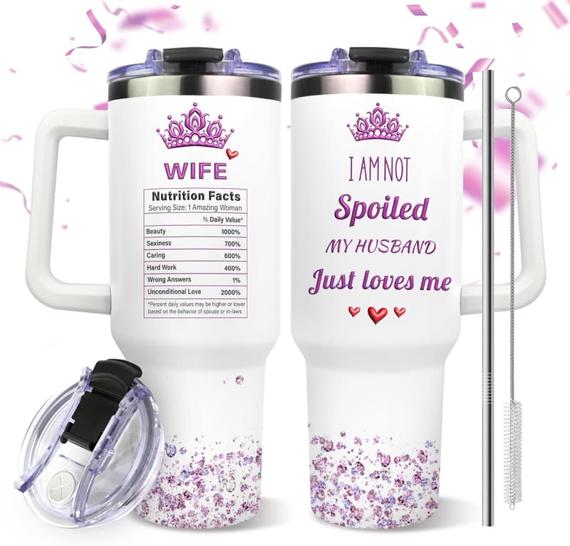 Anniversary Gift for Wife - 40 Oz Stainless Steel Tumbler
