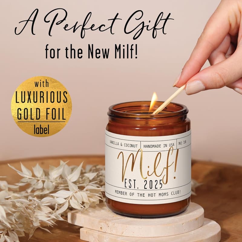 'Est. 2025' Candle with Coconut & Vanilla Oils for New Moms