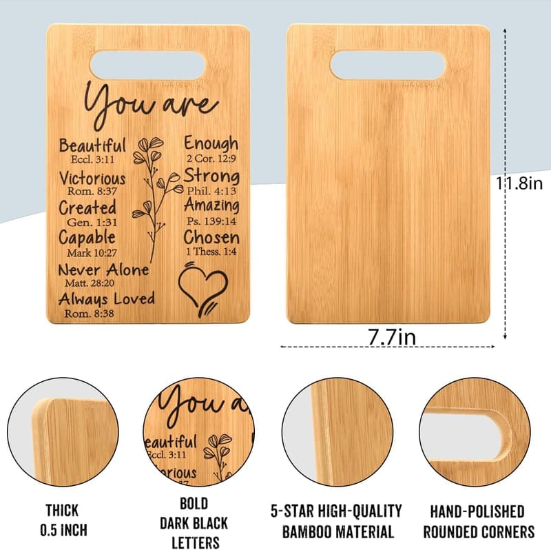 Inspirational Cutting Board for Women's Birthdays and Appreciation