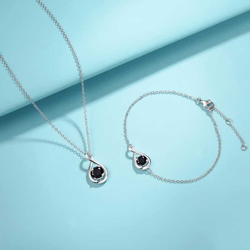 Women's Sterling Silver Birthstone Infinity Necklace - Anniversary Gift
