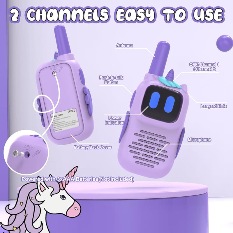 Kids Walkie Talkies with Silicone Cover - 1000FT Range