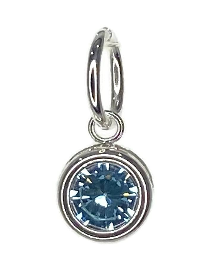 Aquamarine Charm for Bracelet/Necklace - Sterling Silver