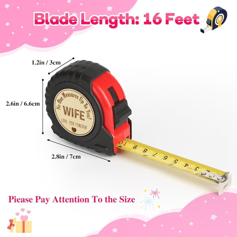 Wife's Birthday & Anniversary - 16ft Cute Tape Measure Gift