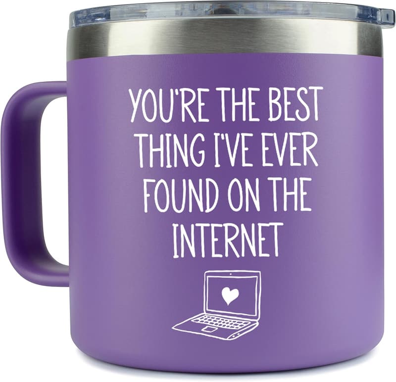 Wife Birthday Gift: 14 oz Purple Handle Mug