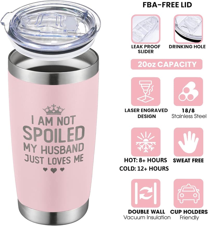 Wedding Anniversary Stainless Steel Tumbler for Her - 20 Oz