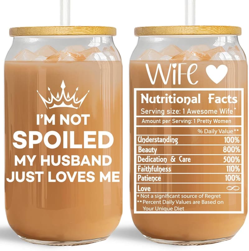 Birthday Gifts for Wife - 16 Oz Glass Coffee Cup