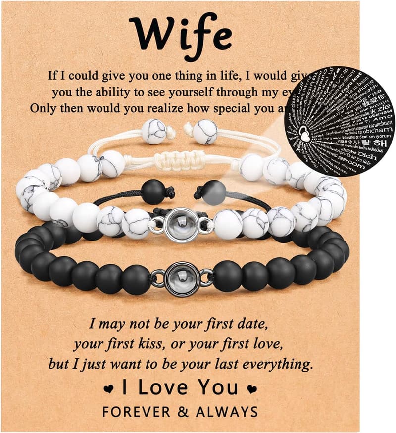 Love You 100 Languages Bracelet - Couples Anniversary Gift