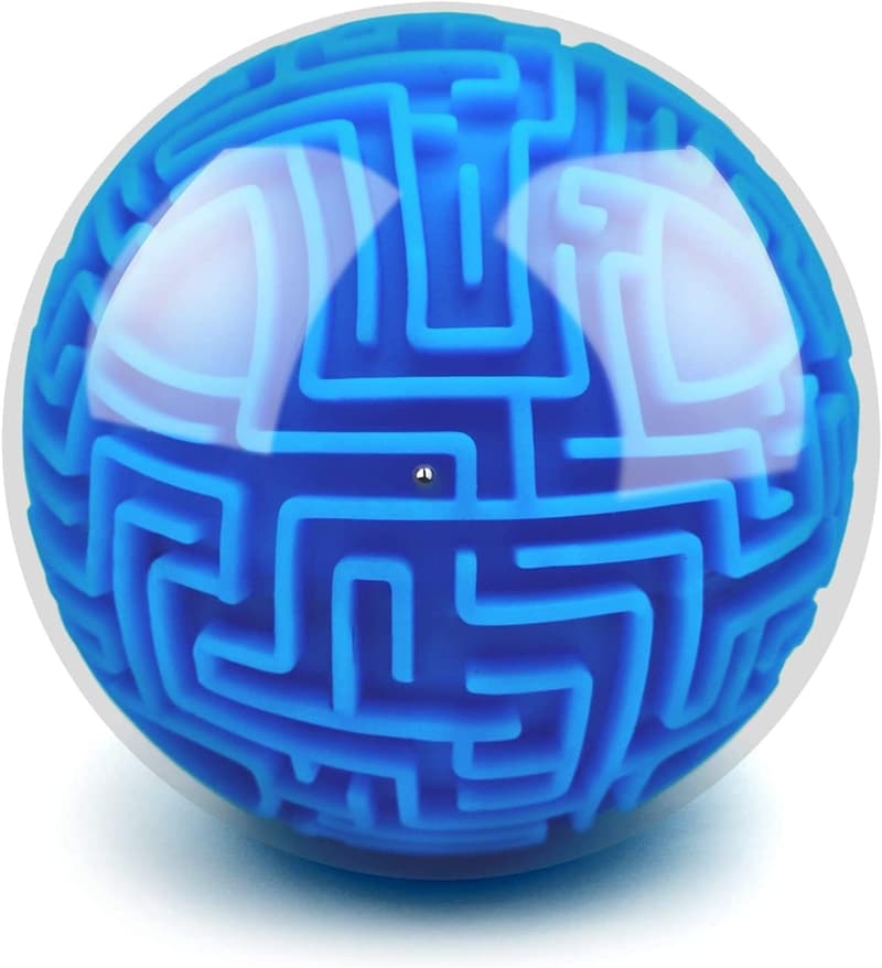 3D Memory Maze Ball Puzzle Toy for Kids and Adults (Blue)