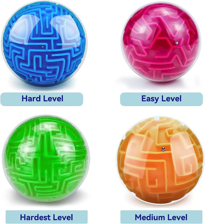 3D Memory Maze Ball Puzzle Toy for Kids and Adults (Blue)