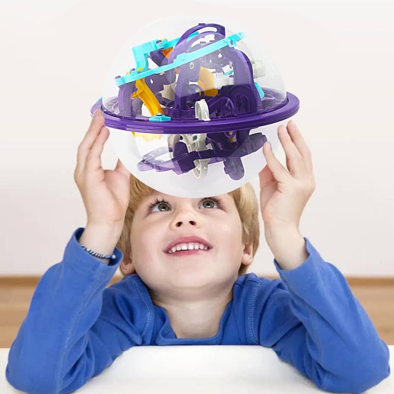 3D Interactive Maze Game Ball with 118 Obstacles for Kids