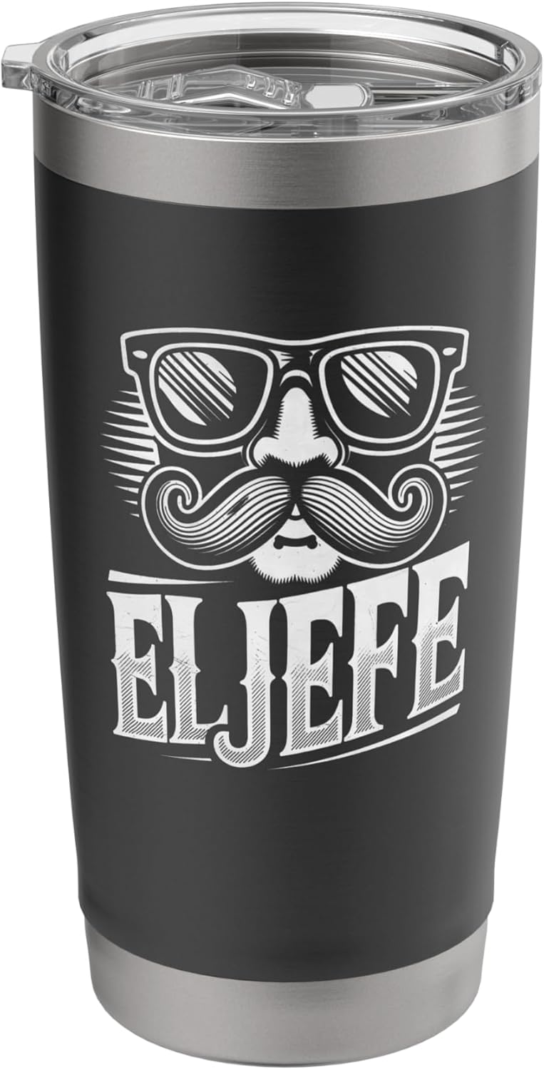 Funny Mustache Tumbler - Retro Design for Bosses