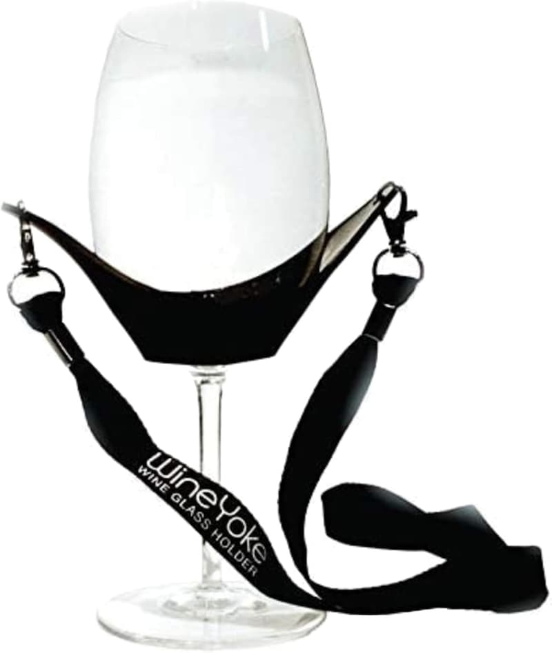 Hands-Free Wine Glass Holder Necklace - Set of 4 (Black)