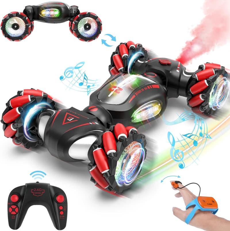 Gesture Control RC Stunt Car for Kids – 360° Rotation & Lights