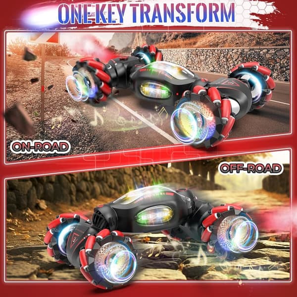 Gesture Control RC Stunt Car for Kids – 360° Rotation & Lights