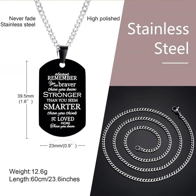 Personalized Stainless Steel Dog Tag Necklace for Men