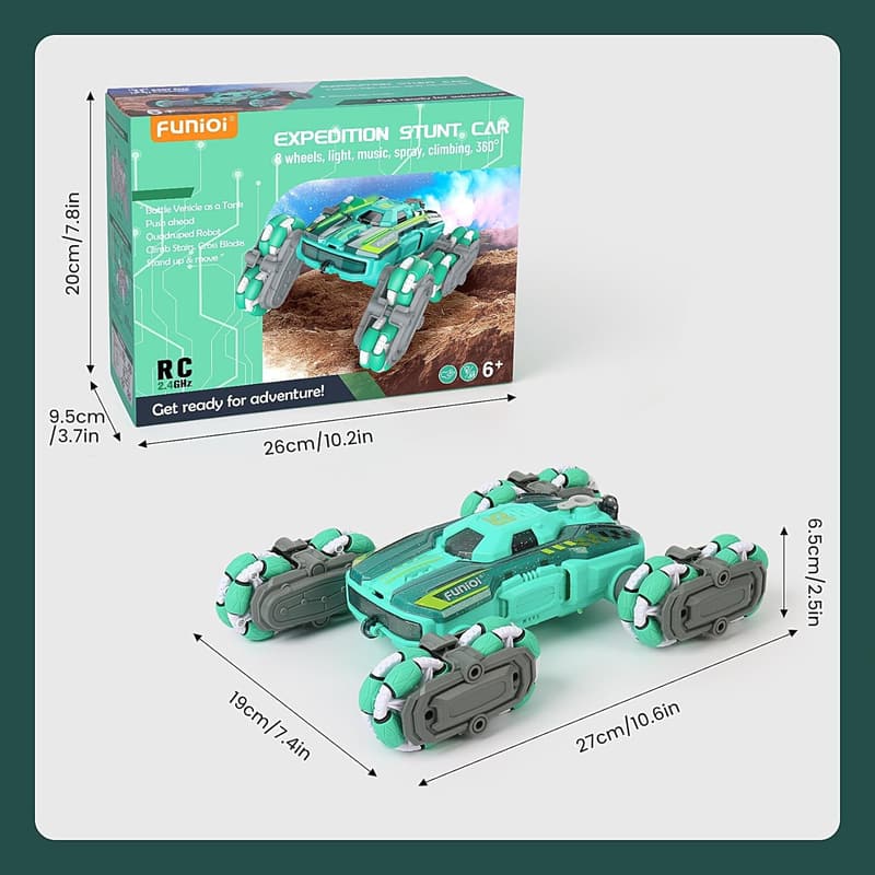 Remote-Control Stunt Car for Kids Ages 6-14 with Lights & Music