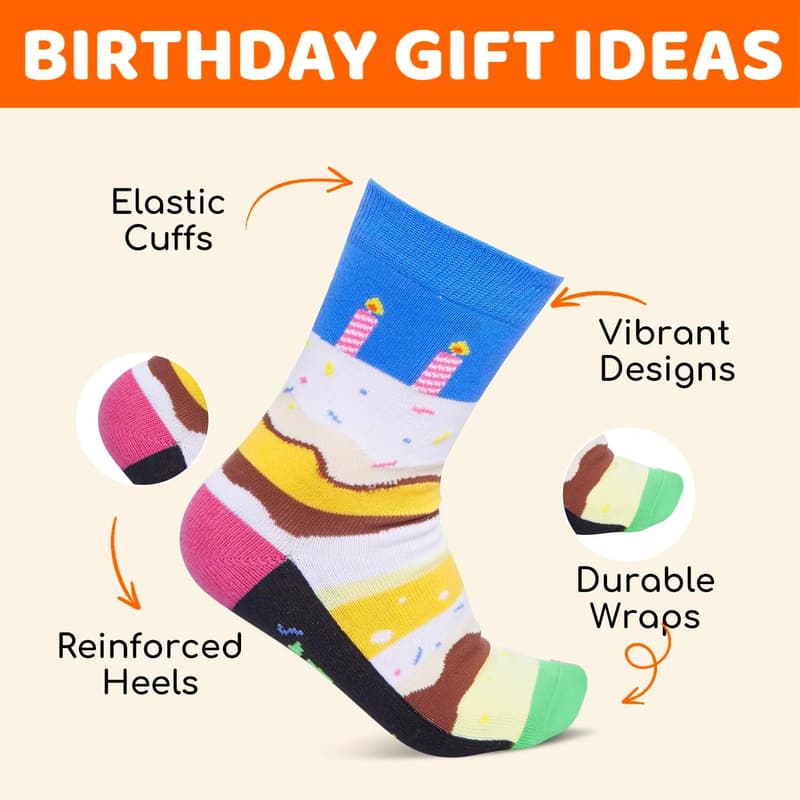 Birthday Socks for Kids Age 11-12 - Fun Gifts for Tweens