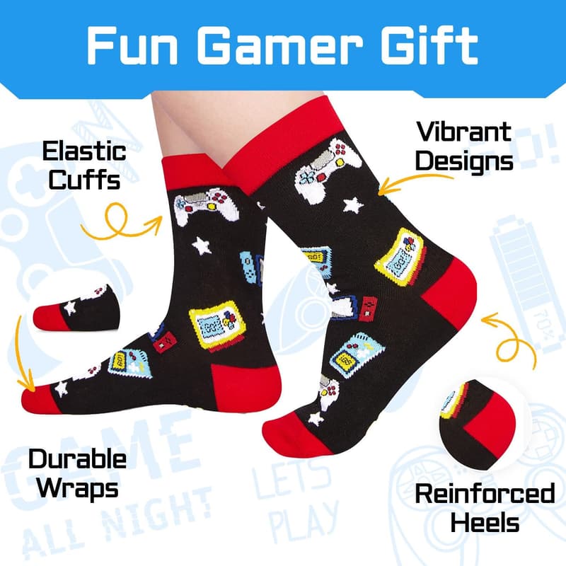 Gaming Socks for Teen Boys - Sports Theme Gifts