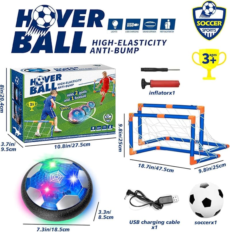 Rechargeable LED Hover Soccer Ball Set for Kids 3-12 Years