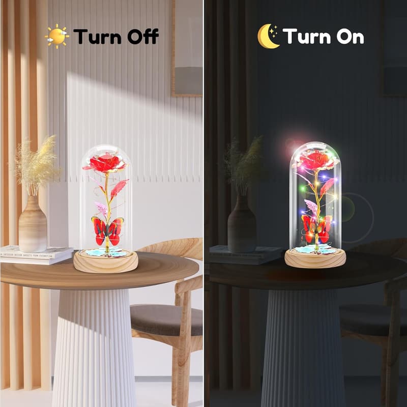 Handmade LED Glass Rose - Ideal Gift for Women