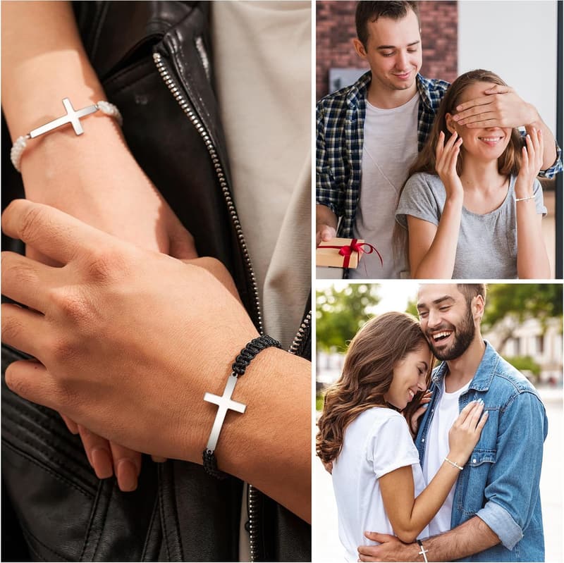 Matching Cross Bracelets for Couples - Perfect Gift for Any Occasion