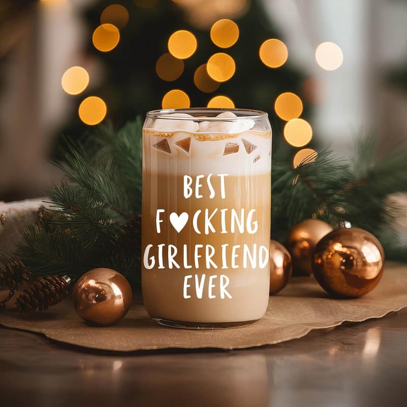 Birthday Gifts for Girlfriend - 16 Oz Glass Coffee Cup