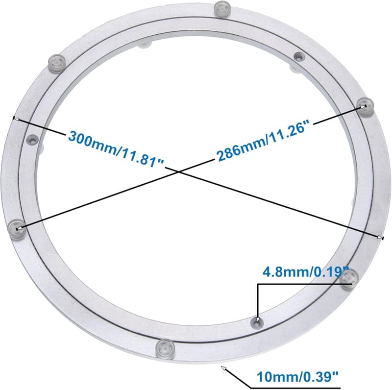 Heavy-Duty 12-inch Aluminum Lazy Susan Turntable