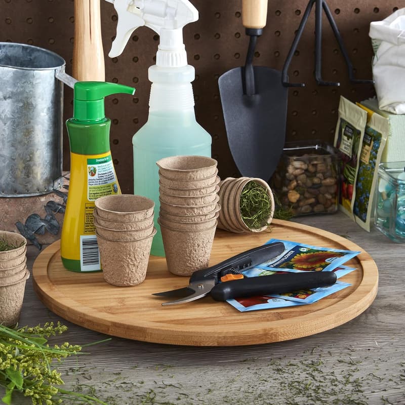 14-Inch Bamboo Lazy Susan for Cabinets and Charcuterie