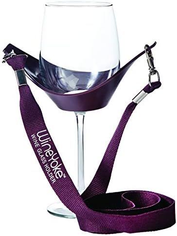 Hands-Free Wine Glass Holder Necklace Set of 4 - Red/Pink/Burgundy/Yellow