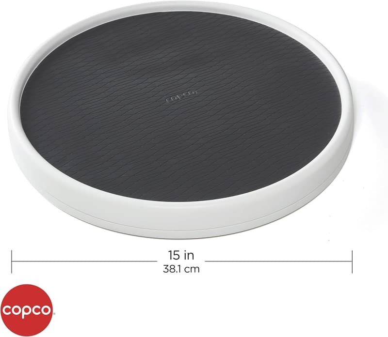 15-Inch Charcoal Lazy Susan Turntable for Pantry Organization