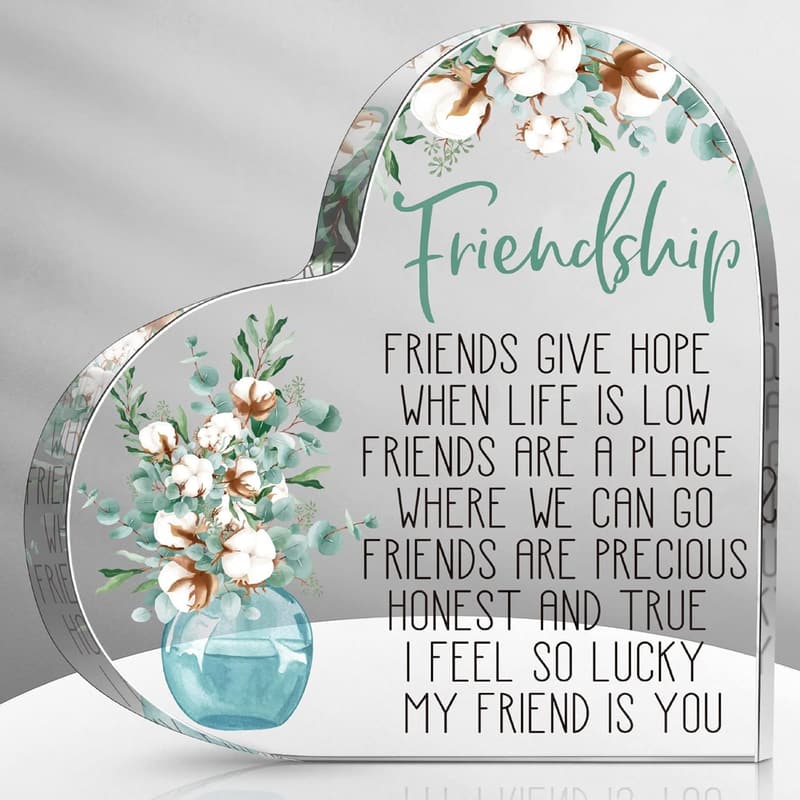 Friendship Birthday Gift: Acrylic Heart Butterfly Keepsake