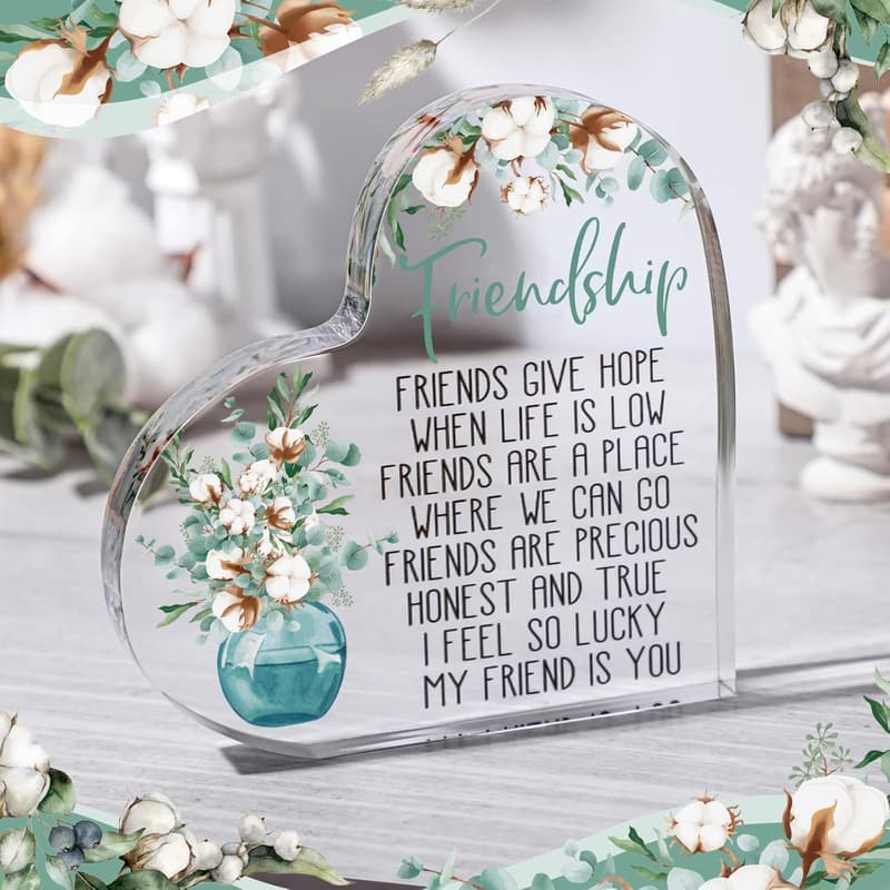 Friendship Birthday Gift: Acrylic Heart Butterfly Keepsake