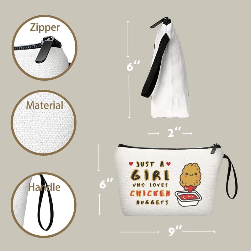 Funny Chicken Nugget Makeup Bag for Foodies and Friends