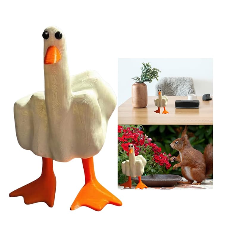 Funny Duck Figurine Statue - Quirky Resin Decor for Men