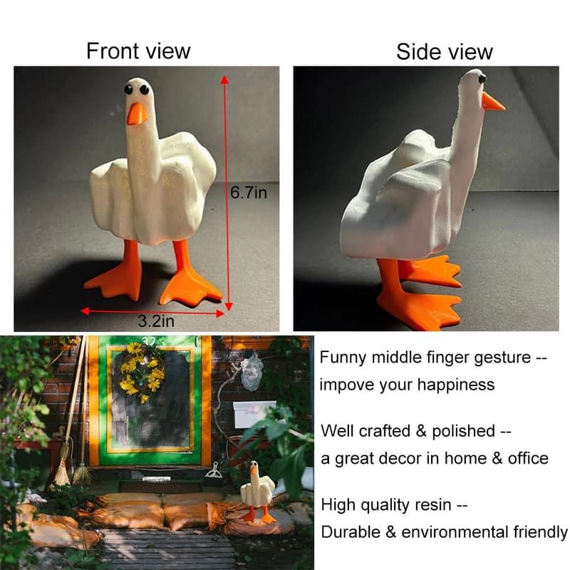 Funny Duck Figurine Statue - Quirky Resin Decor for Men