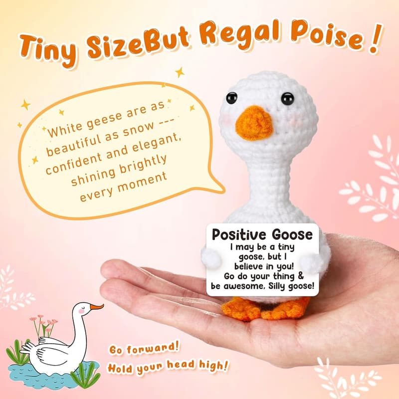 Handmade Crochet Goose - Cheer Up Gift for Women and Teens