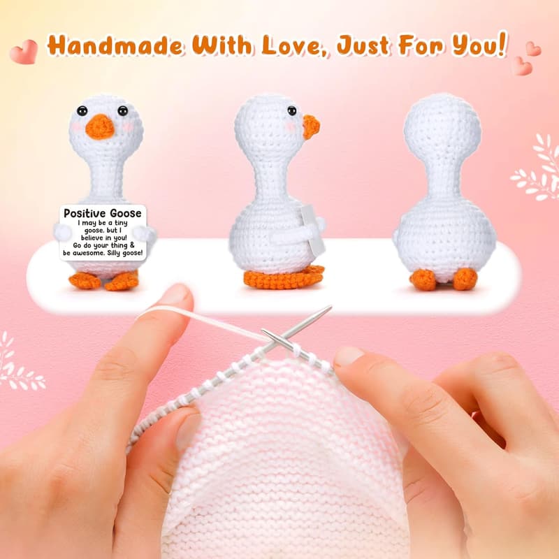 Handmade Crochet Goose - Cheer Up Gift for Women and Teens