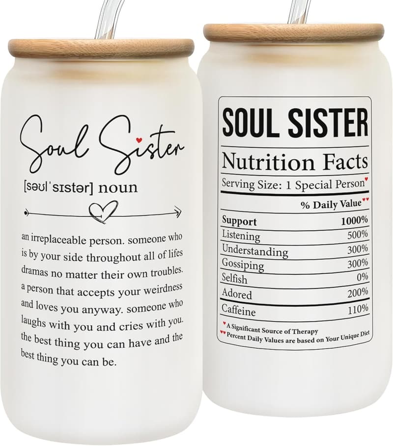 Friendship Gifts: 16 Oz Can Glass for Women Friends