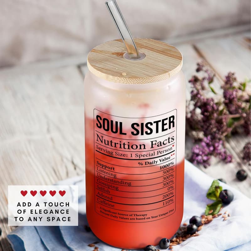 Friendship Gifts: 16 Oz Can Glass for Women Friends