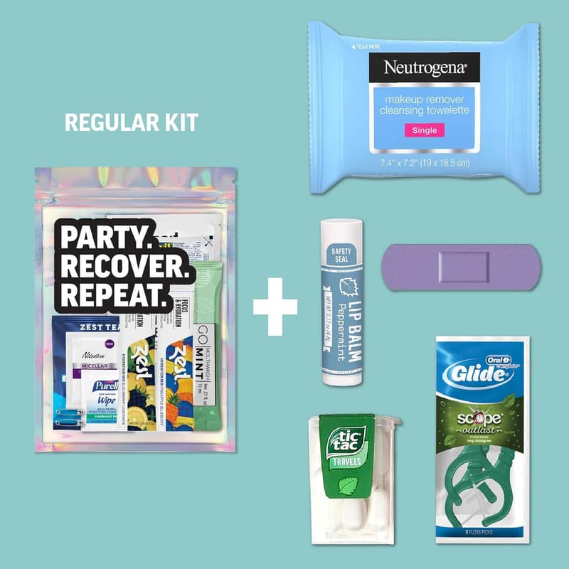 Hangover Kit - 17-Piece Premium Supplies for Weddings & Parties