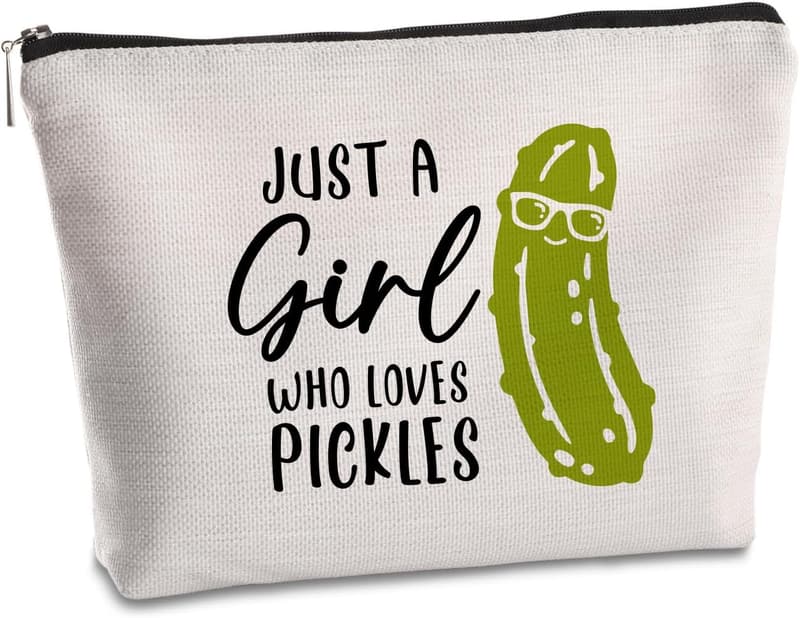 Funny Pickle Travel Makeup Bag - Quirky Gift for Friends