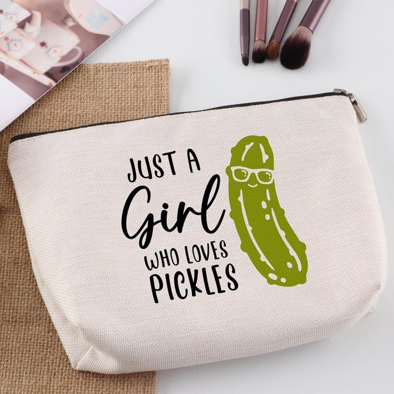 Funny Pickle Travel Makeup Bag - Quirky Gift for Friends