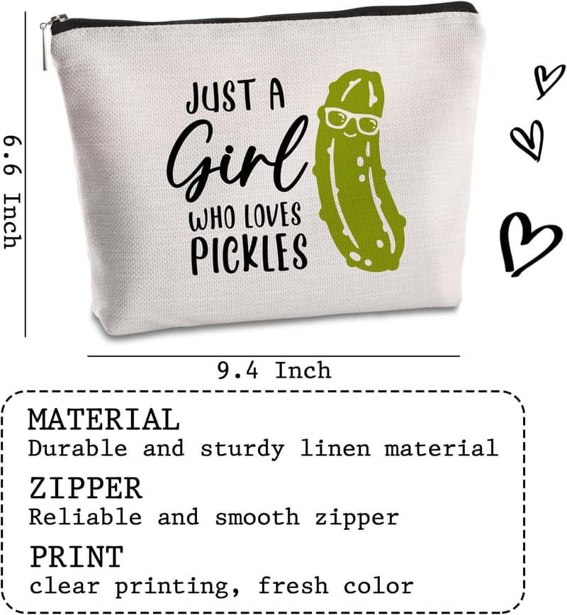 Funny Pickle Travel Makeup Bag - Quirky Gift for Friends