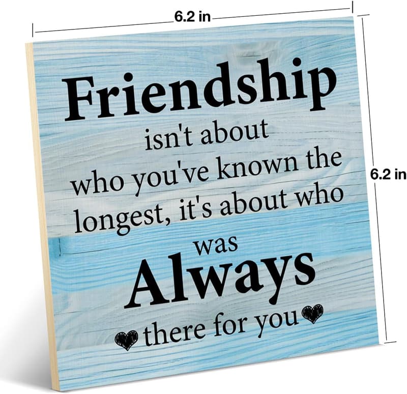 Friendship Quotes Rustic Wood Plaque - Moving Away Gift for Friends