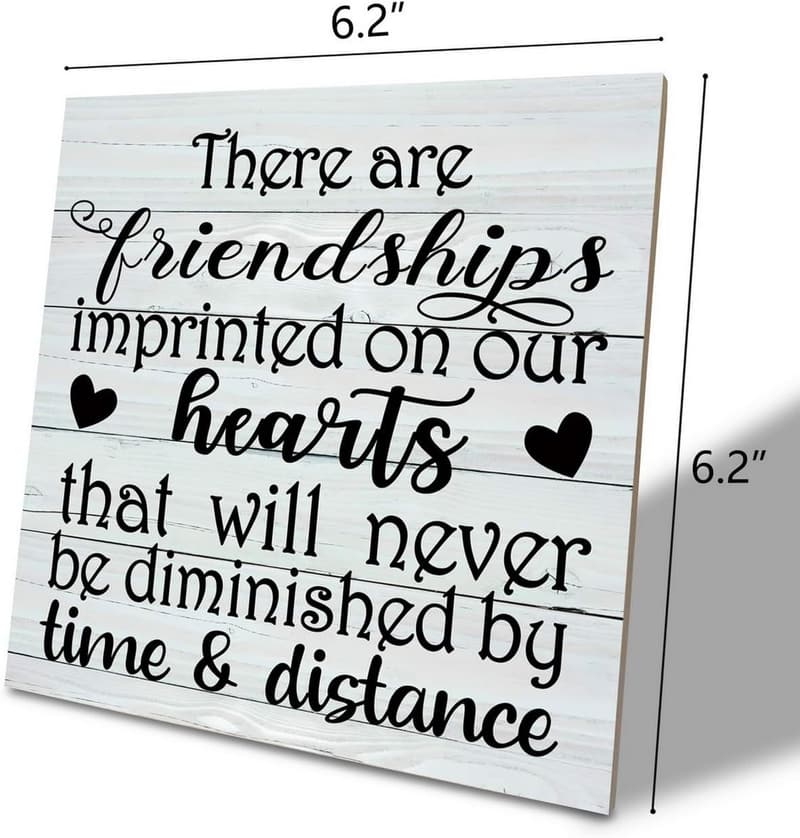 Friendship Wood Sign with Heartfelt Quote for Best Friends